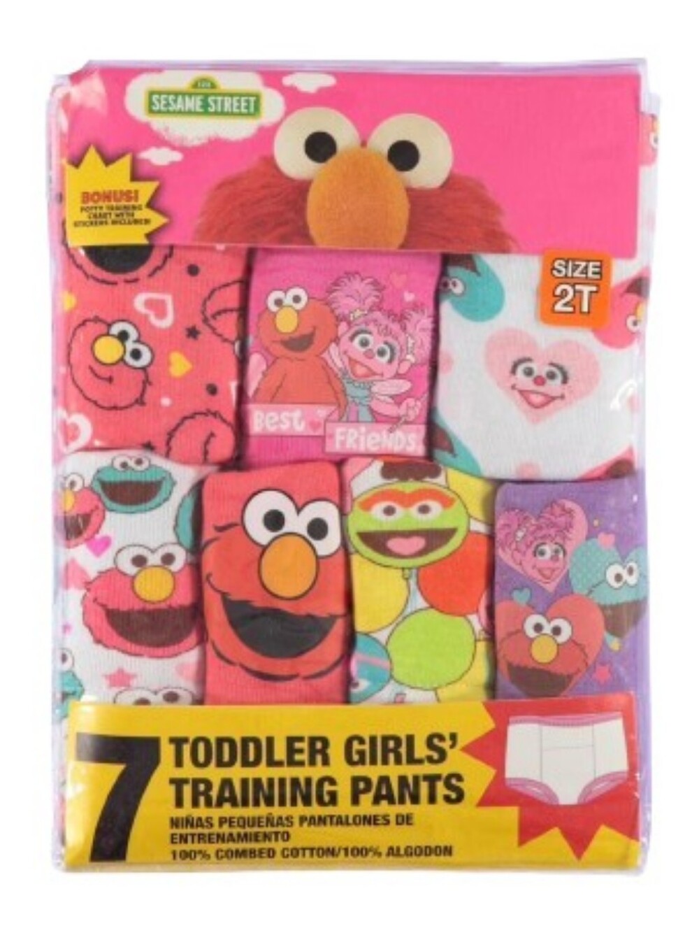 Sesame Street Pink & Purple Elmo Kids Training Pants 7-Pack
